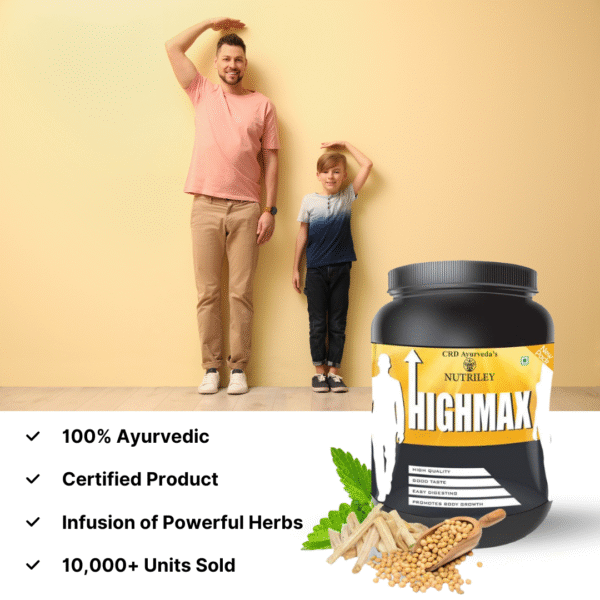 Nutriley CRD Ayurveda Highmax Body Growth Supplement - 500 Gms (Chocolate) - Image 3